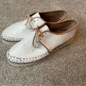 White huaraches loafers